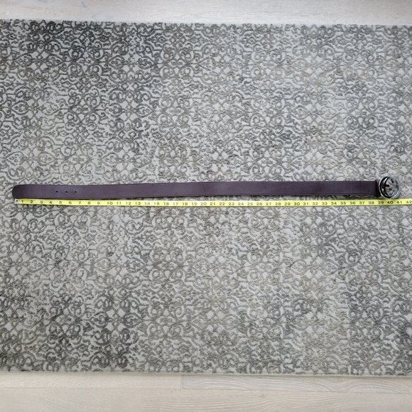 Gucci Brown Leather Silver Interlocking G Belt Buckle 90/36 - Picture 3 of 9